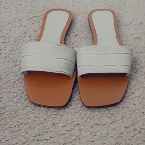 Zara faux patent croc skin sandals